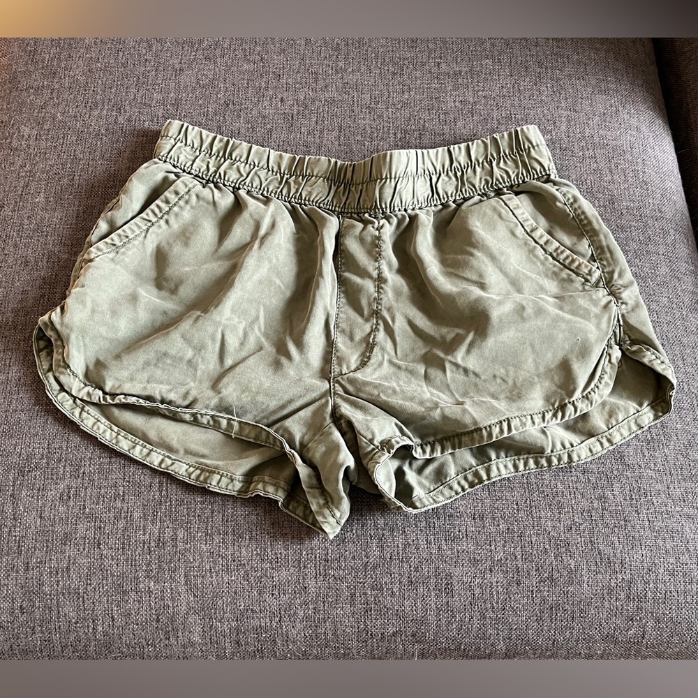 American Eagle Lyocell Lounge Shorts Dark Olive Green Size Medium